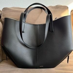 BNIB w/receipt Polene Cyme Bag Large Black textured leather